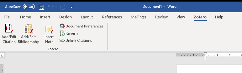 Zotero plugin in Word