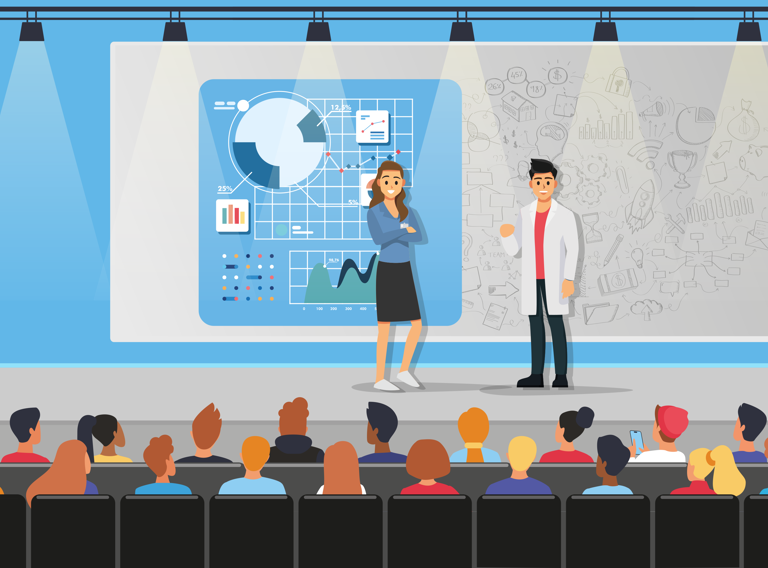 Illustratie wetenschappelijke conferentie