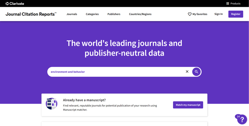 Journal Citation Reports - Home